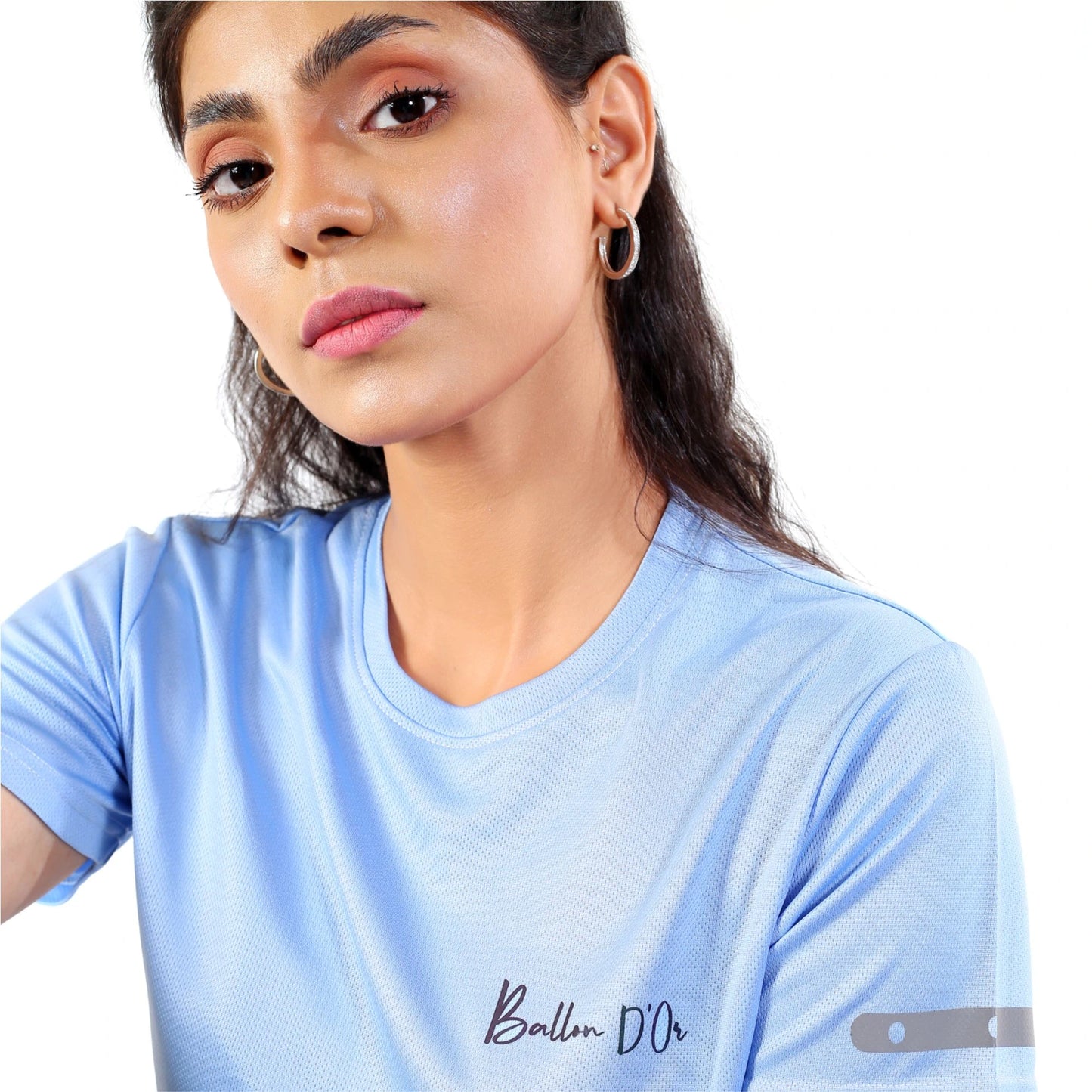 MICRO MESH TEE - SKY