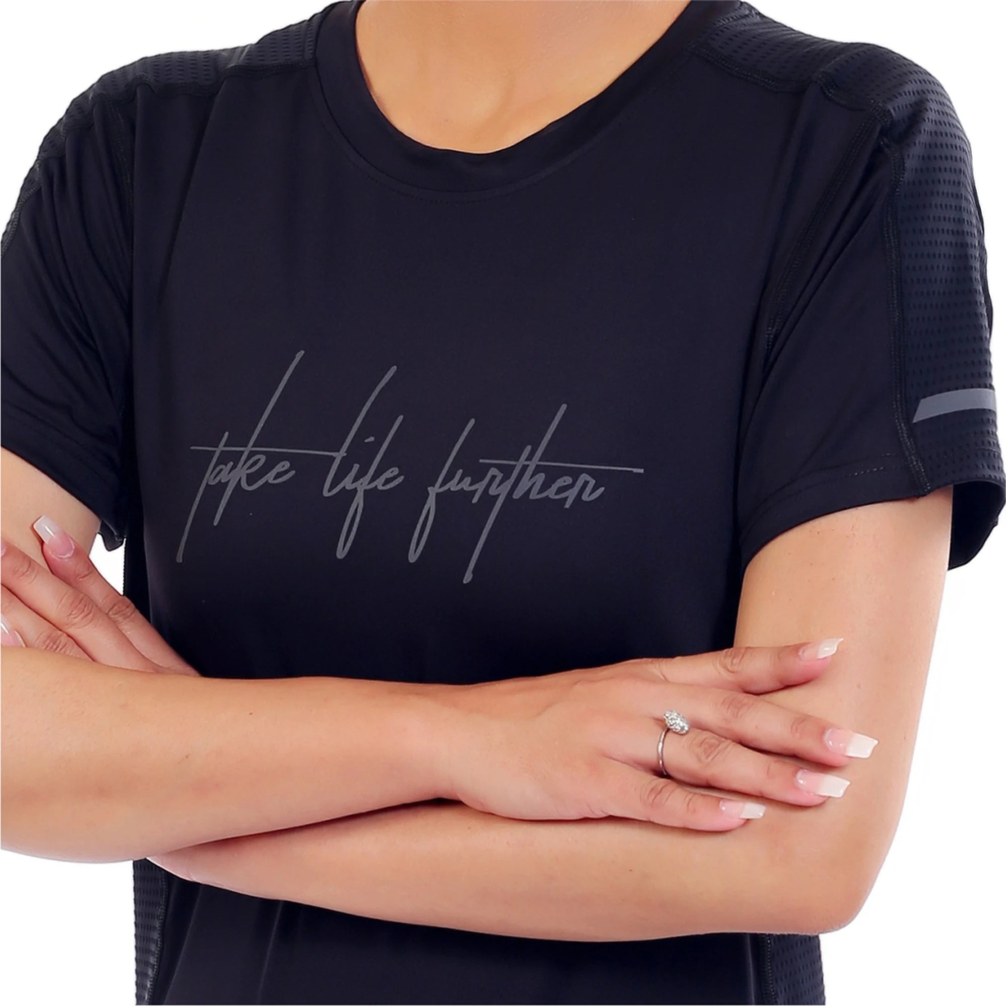 TLF DRI FIT MESH TEE - BLACK