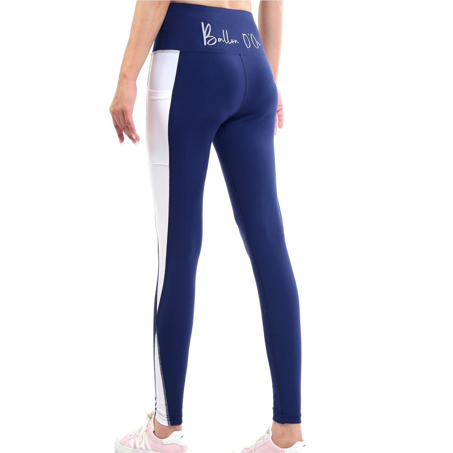 X STYLE DRI FIT LEGGEINGS -NAVY/WHITE