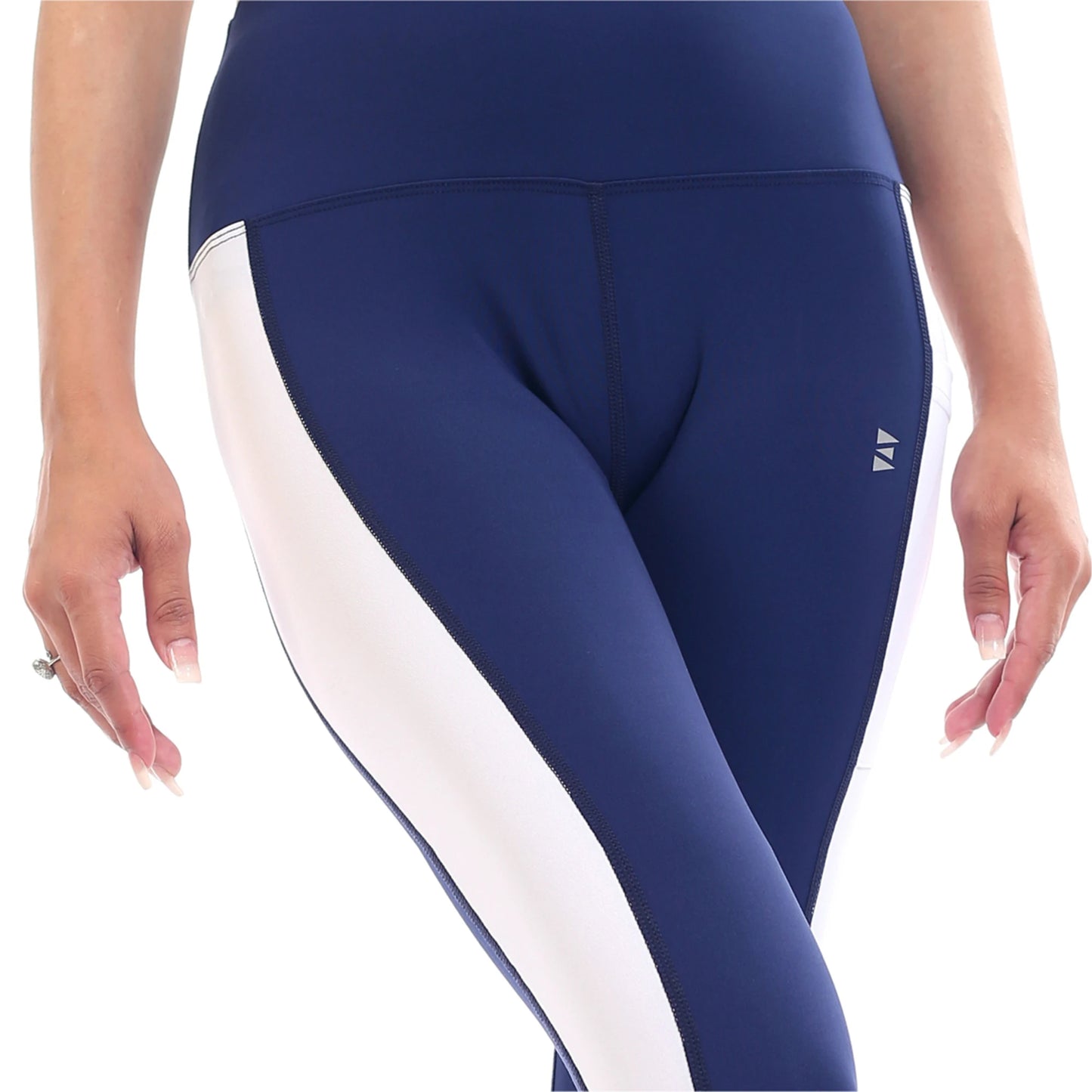 X STYLE DRI FIT LEGGEINGS -NAVY/WHITE