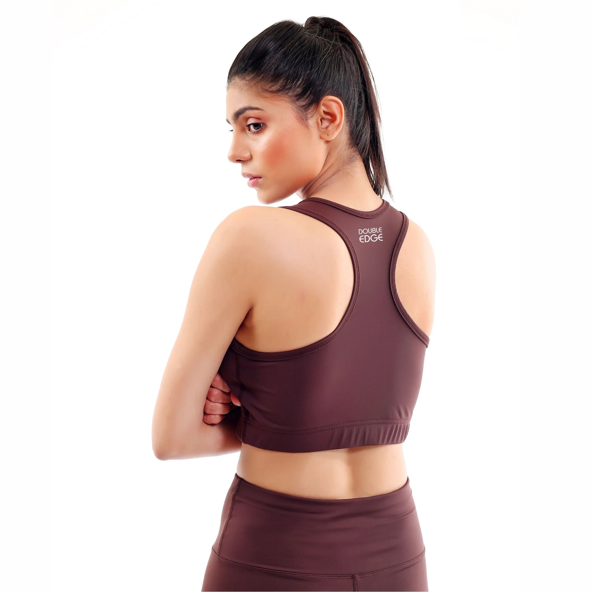 Y-BACK BRA - BROWN